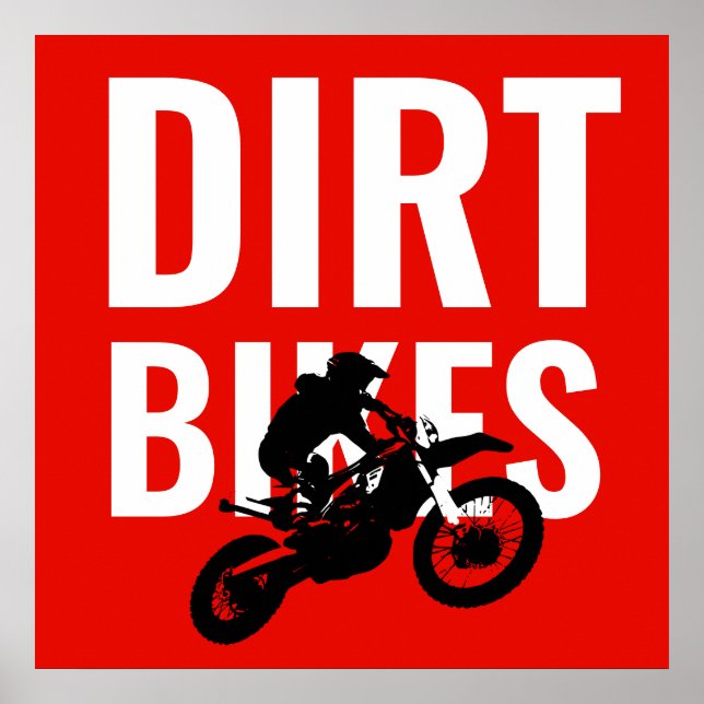 Dirt Bikes Motocross Motorcycle Sport Pop Art Poster (Front)