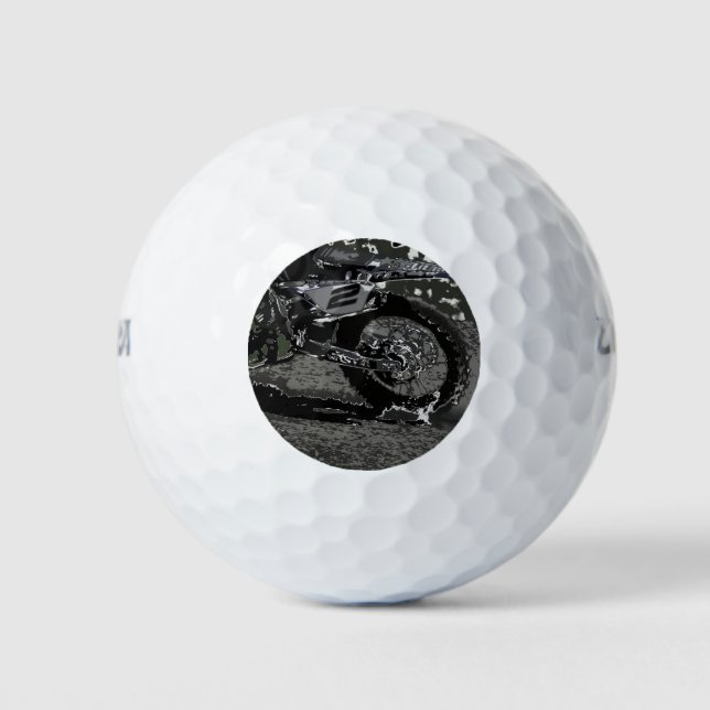 Dirt Biking (Black & White) Golf Balls (Front)