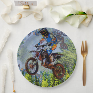 Dirt-Biking Fools - Motocross Racers Paper Plate
