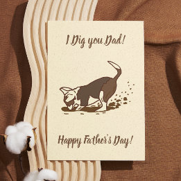 Dirt Digging Dogs - Happy Father's Day. Card