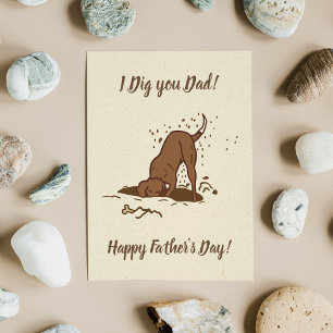 Dirt Digging Dogs - Happy Father's Day.   Card