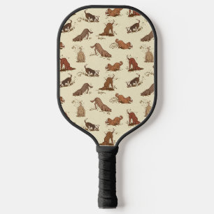 Dirt Digging Dogs - pattern father's day gift.   Pickleball Paddle