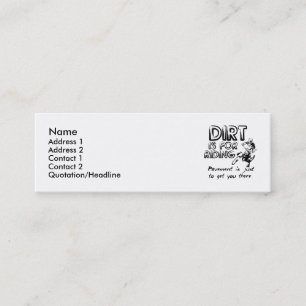 Dirt Is For Riding - Dirt Bike Motocross Profile Mini Business Card