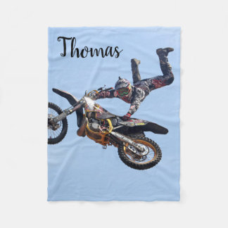 Dirt Motorcycle Bike Motocross Racing Personalized Fleece Blanket