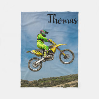 Dirt Motorcycle Bike Motocross Racing Personalized Fleece Blanket