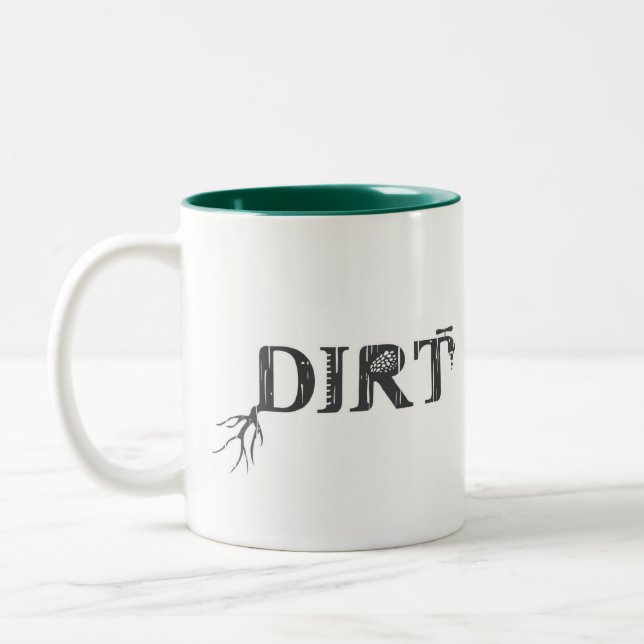 Dirt Nerd - Proud Urban Farmer Two-Tone Coffee Mug (Left)