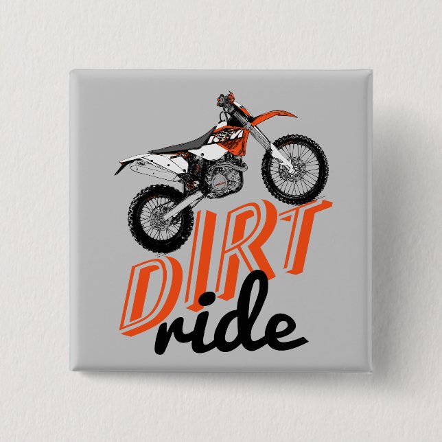 Dirt racing 2 inch square button (Front)