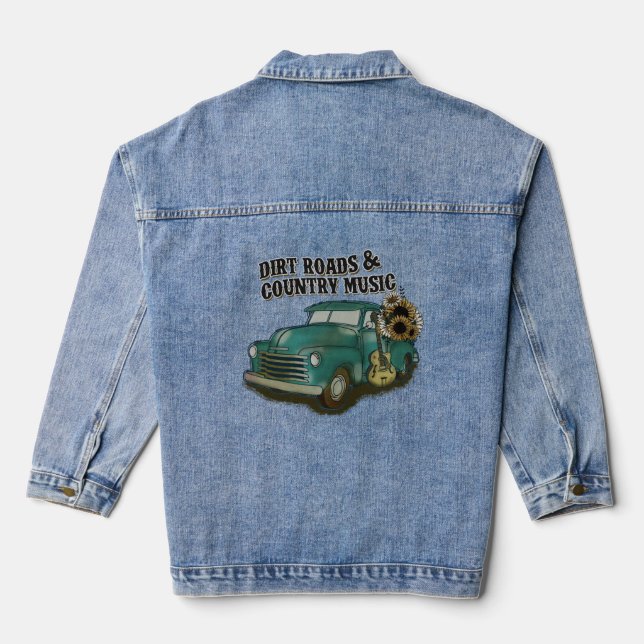 Dirt road and country road denim jacket  (Back)