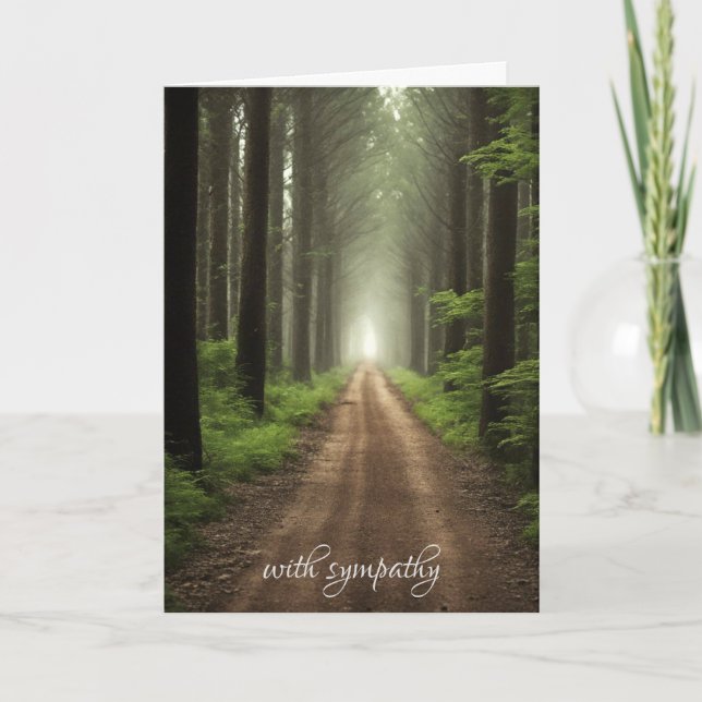 Dirt Road In Forest Sympathy Card (Front)