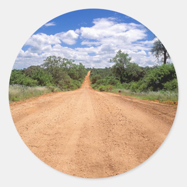 Dirt Road, Kruger National Park, Mpumalanga Classic Round Sticker (Front)