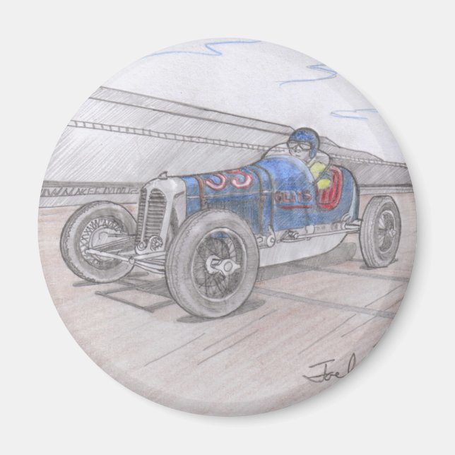 DIRT TRACK RACER magnet (round) (Front)