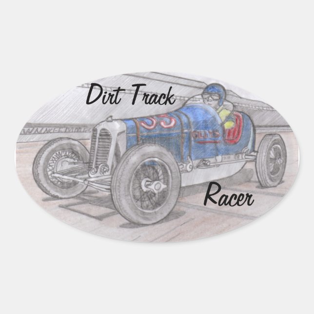 DIRT TRACK RACER stickers (4) (Front)
