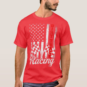 Dirt Track Racing American Flag Race Car Racecar T-Shirt