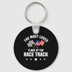Dirt Track Racing Automobile Race American Indepen Keychain