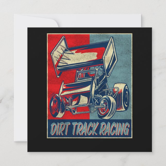 Dirt Track Racing Dirt Track Racing Sprint Car Vin Invitation (Front)