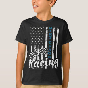Dirt Track Racing - Patriotic USA Flag Sprint Car T-Shirt