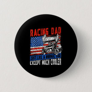 Dirt Track Racing Race Dad Vintage American Flag P 2 Inch Round Button