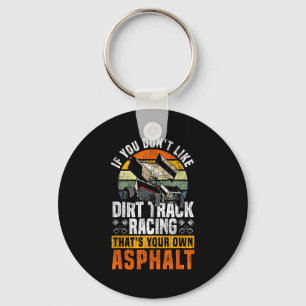 Dirt Track Racing Race Vintage Retro Sprint Car If Keychain