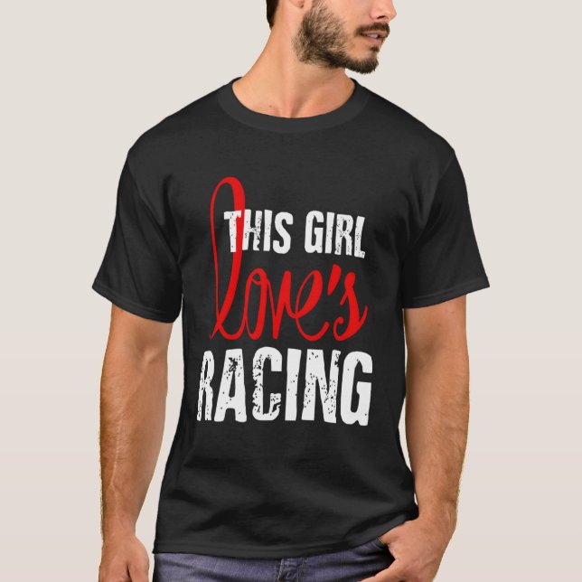 Dirt Track Racing Sprint Car Racing Love Racing T-Shirt (Front)