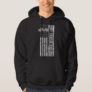 Dirt Track Racing USA Flag American Motocross Stoc Hoodie
