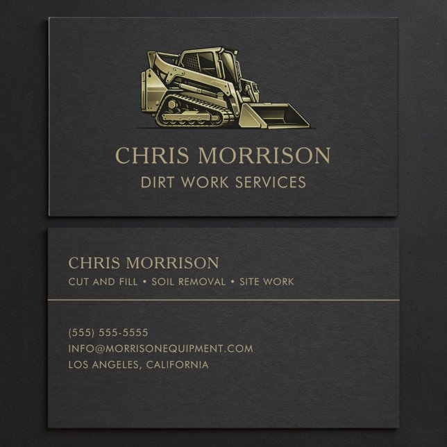 Dirt Work Contractor Services Business Card (Creator Uploaded)