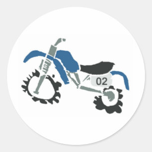 dirtbike006 classic round sticker