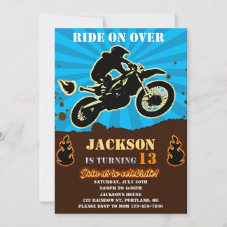 Dirtbike birthday invitation Motocross party boy