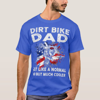 Dirtbike Motocross Dirt bike dad MX US Flag  T-Shirt
