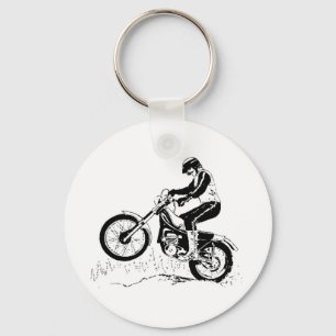 Dirtbike Rider Black Graphic Silhouette Keychain