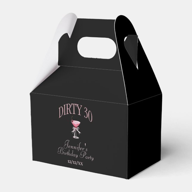 Dirty 30 Coquette Birthday Party  Favor Box (Front Side)