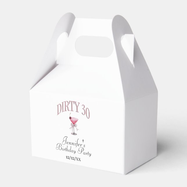 Dirty 30 Coquette Birthday Party  Favor Box (Front Side)