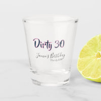 Dirty 30 happy birthday name date pink gray callig
