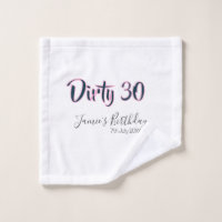 Dirty 30 happy birthday name date pink gray callig
