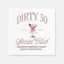 Dirty 30 pink Coquette Martini Themed 