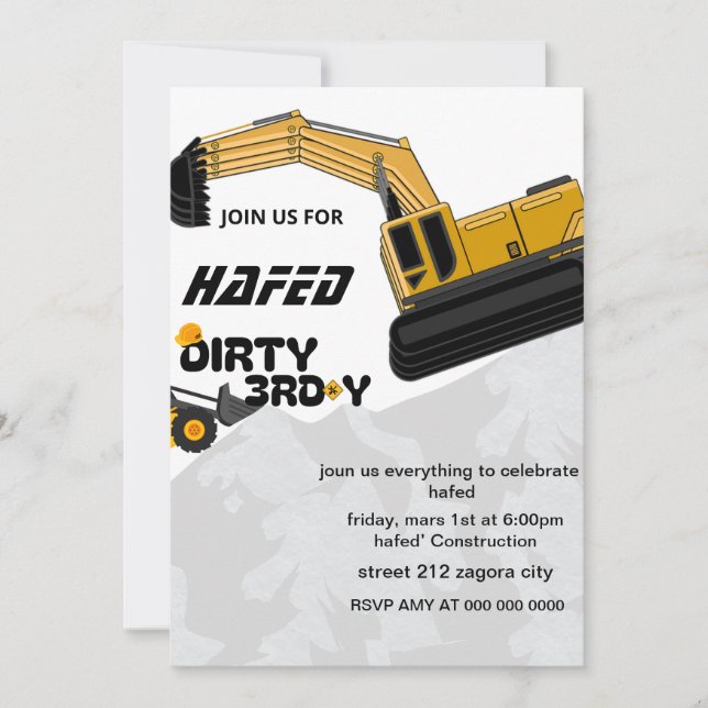 Dirty 3e année Troisième anniversaire Invitation (Devant)