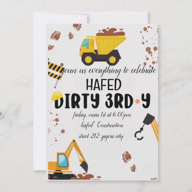 Dirty 3rd-Y Third Birthday Invitation (Front)