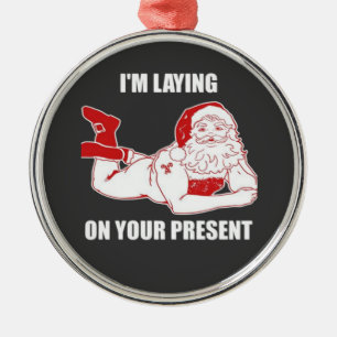Dirty Bad Naughty Santa Metal Ornament