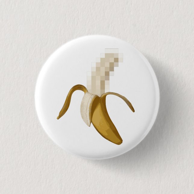 Dirty Censored Peeled Banana 1 Inch Round Button (Front)