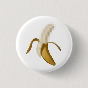 Dirty Censored Peeled Banana 1 Inch Round Button