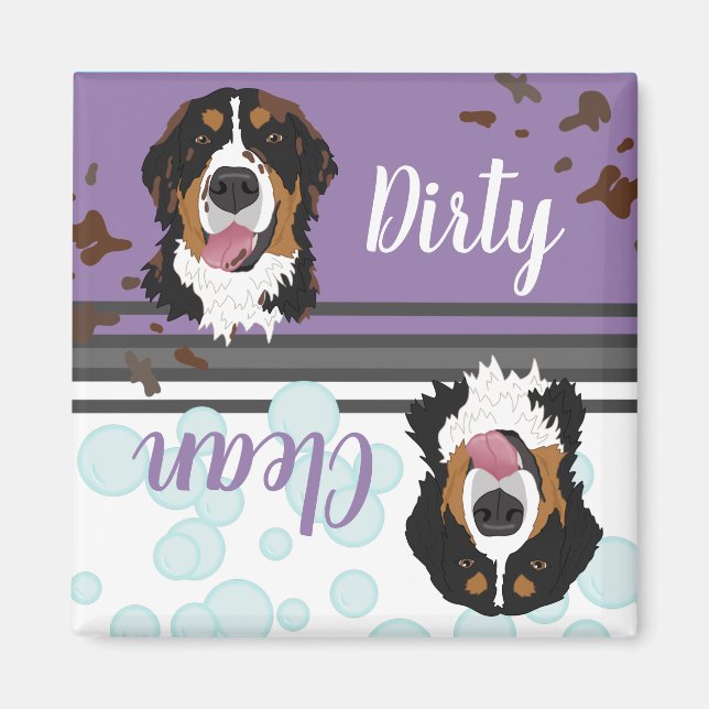 Dirty/Clean Bernese Mountain Dog Dishwasher  Magnet (Front)