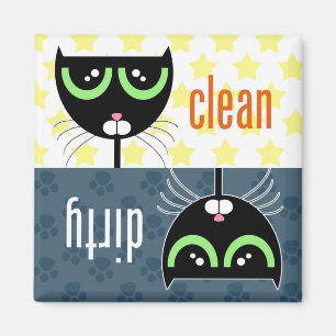 Dirty / Clean Cat - Magnet