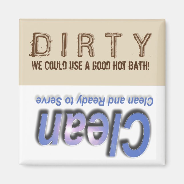 Dirty Clean Dish Washer Kitchen Magnet for dishes (Front)