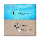 Dirty Clean Dishwasher Magnet Beach Water