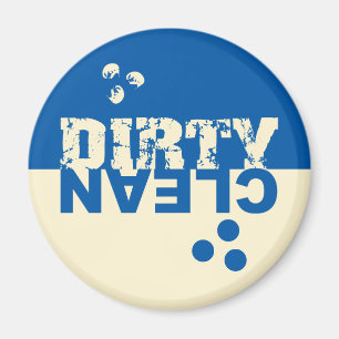 Dirty/Clean Dishwasher Magnet Blue and Cream