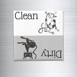 Dirty Clean Dishwasher Magnet Cute Cat Lover<br><div class="desc">This design was created though digital art. It may be personalized in the area provide or customizing by choosing the click to customize further option and changing the name, initials or words. You may also change the text colour and style or delete the text for an image only design. Contact...</div>