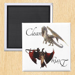 Dirty Clean Dishwasher Magnet Dragon<br><div class="desc">This design was created though digital art. It may be personalized in the area provide or customizing by choosing the click to customize further option and changing the name, initials or words. You may also change the text colour and style or delete the text for an image only design. Contact...</div>