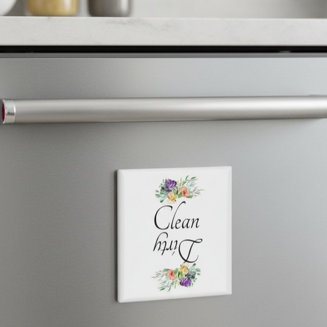 Dirty Clean Dishwasher Magnet Floral Flowers (Creator Uploaded)