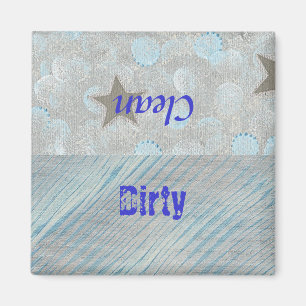 Dirty Clean Dishwasher magnets - bubbles and stars