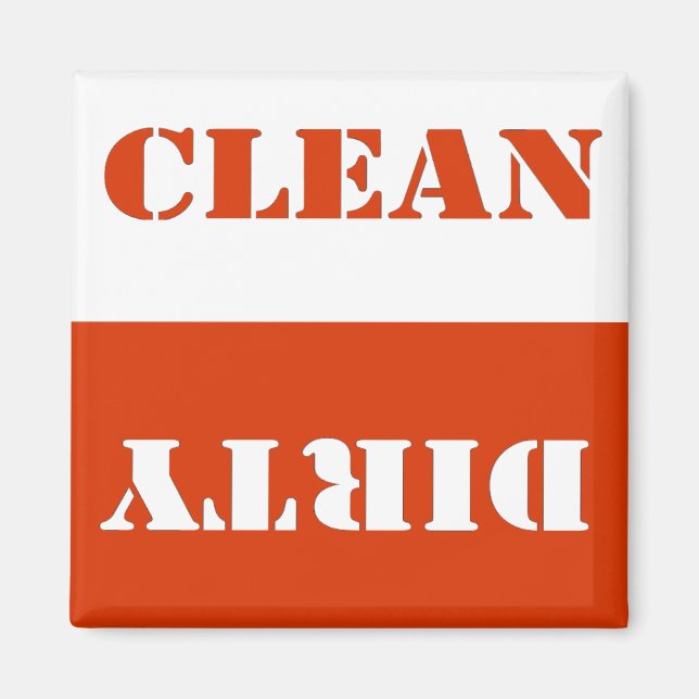 Dirty Clean Red Dishwasher Magnet (Front)