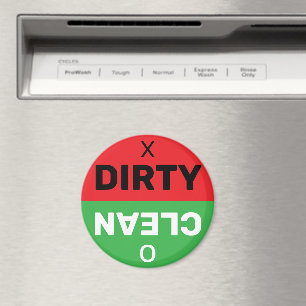 Dirty Clean Red Green Dishwasher Indicator Circle Magnet